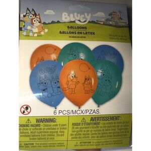 Bluey Bingo Latex Balloons 6 Count Helium Quality Party Birthday Decor